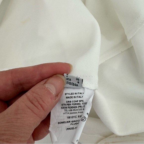 PINKO Blazer Open Front Blazer Jacket Size US 4 White Italy - Picture 8 of 12